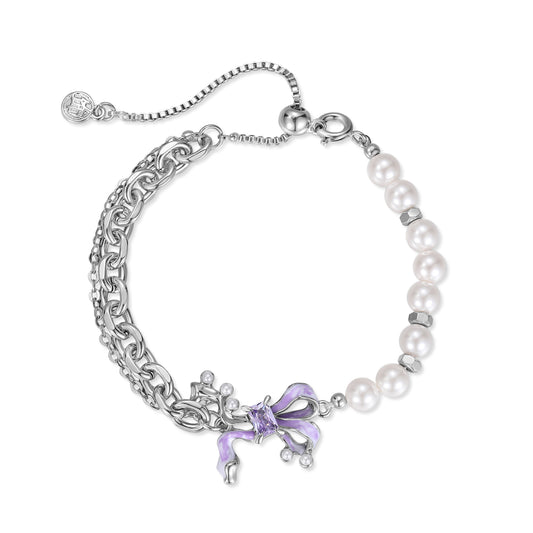 Purple Ribbon Bracelet